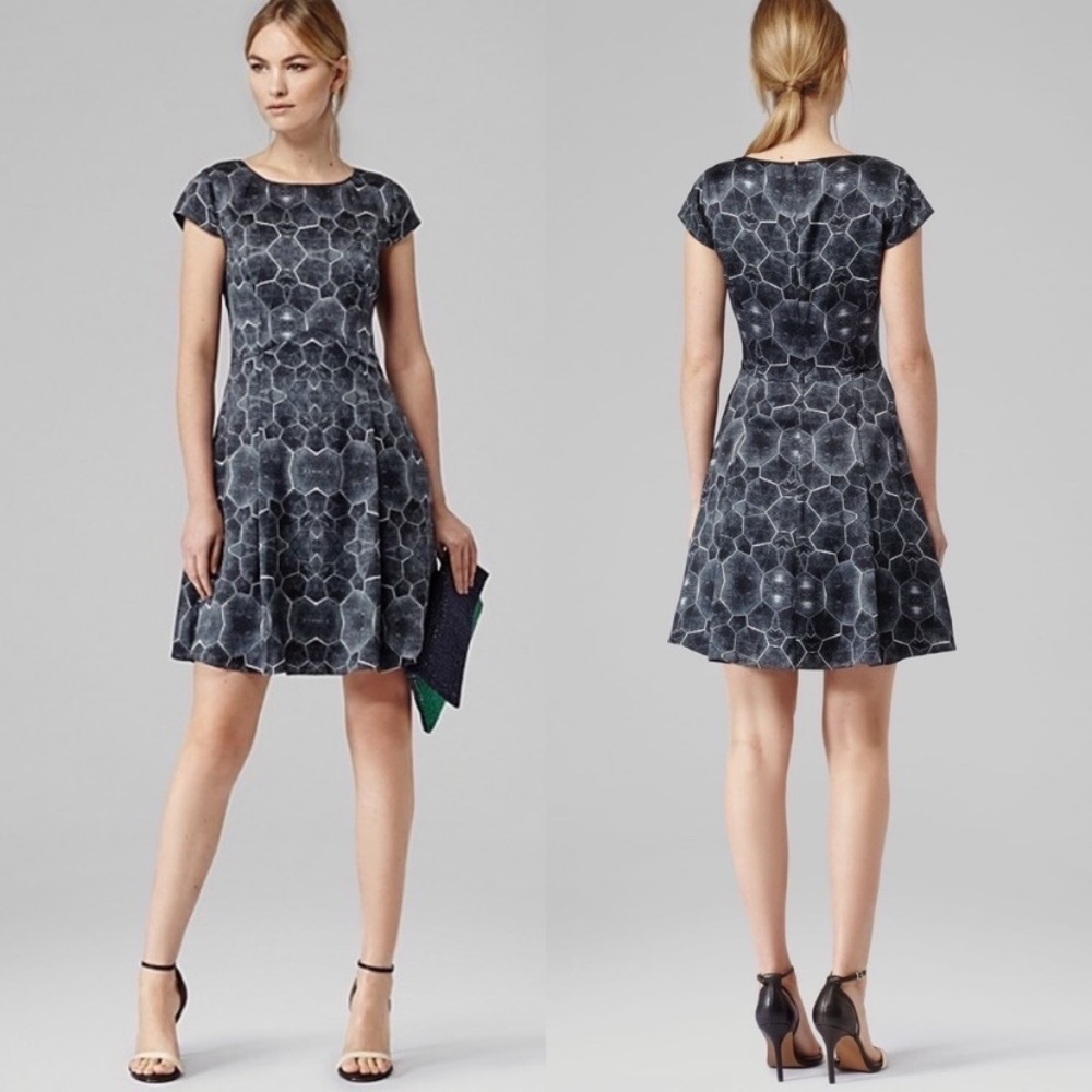 Reiss Baker Night Sky Tortoise Print Silk Dress